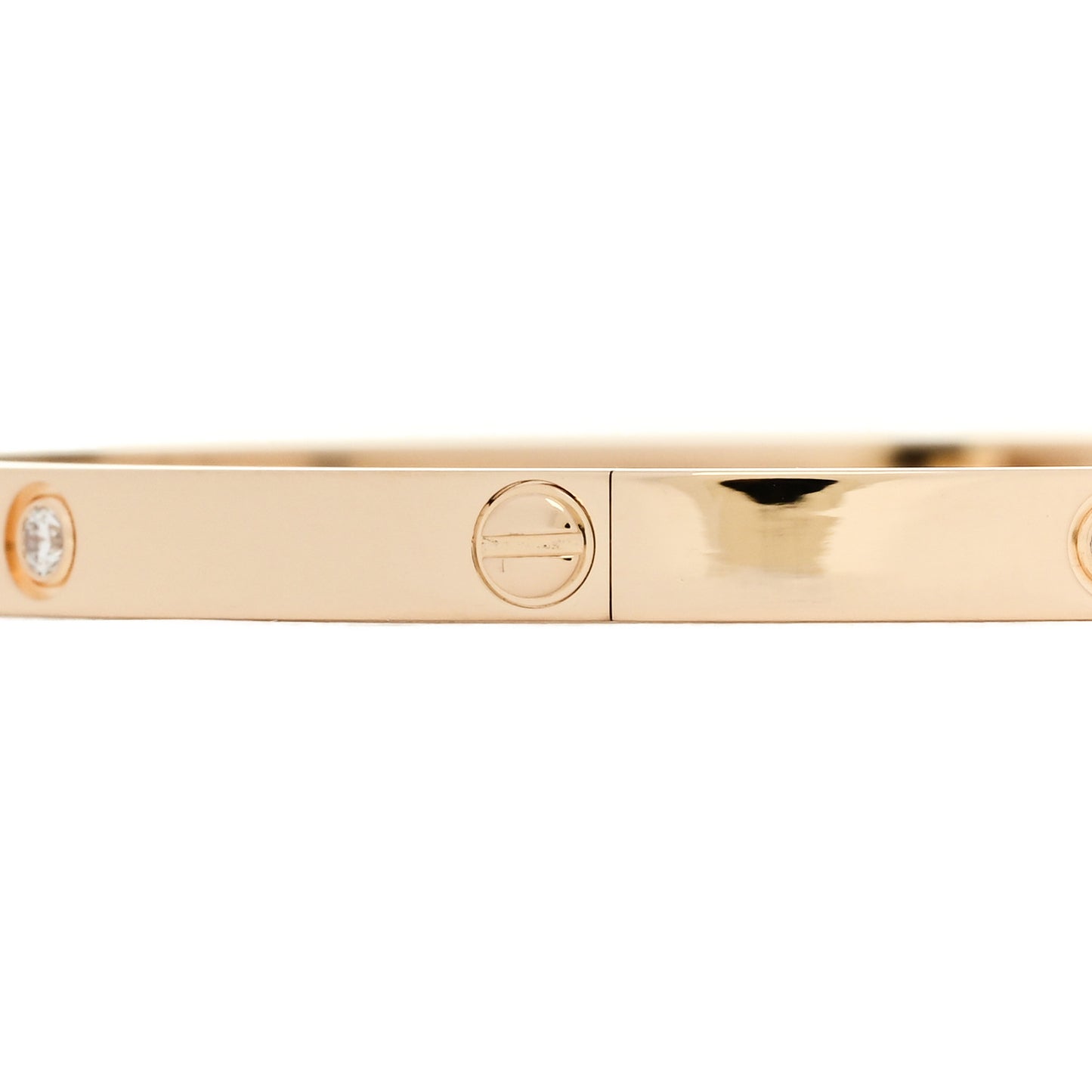 18K Yellow Gold 6 Diamond Small LOVE Bracelet 17