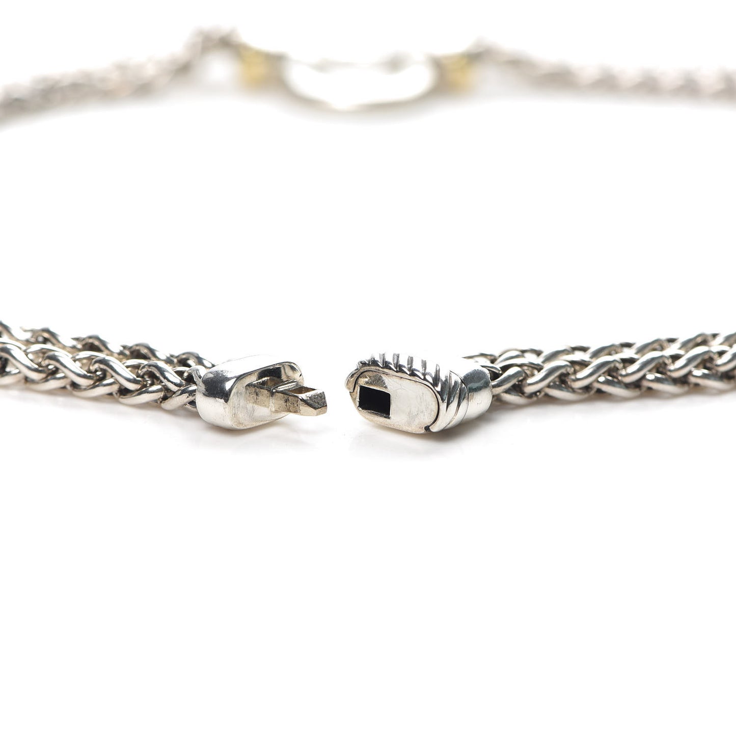 Sterling Silver 18K Yellow Gold 8mm Double Wheat Chain Necklace