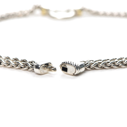 David Yurman Sterling Silver 18K Yellow Gold 8mm Double Wheat Chain Necklace 6 of 6