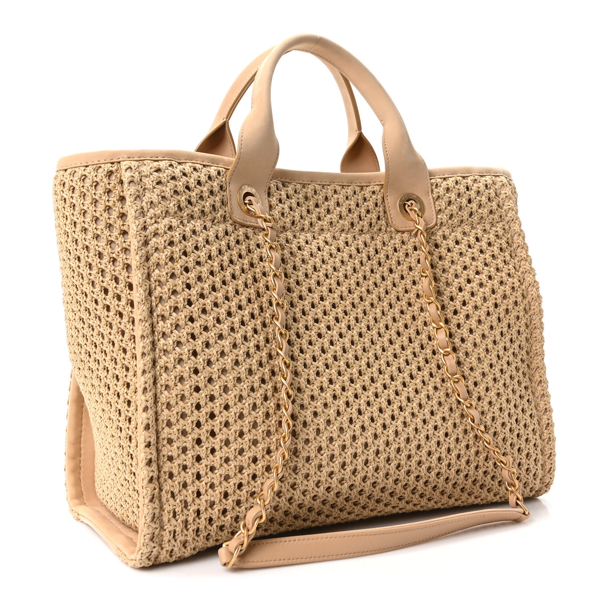 Chanel Straw Suede Calfskin Small Deauville Tote Beige 4 of 12