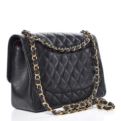 Chanel Caviar Quilted Jumbo Double Flap Black 3 of 11