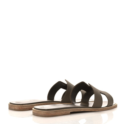 Hermes Epsom Oran Sandals 37.5 Etoupe 4 of 9