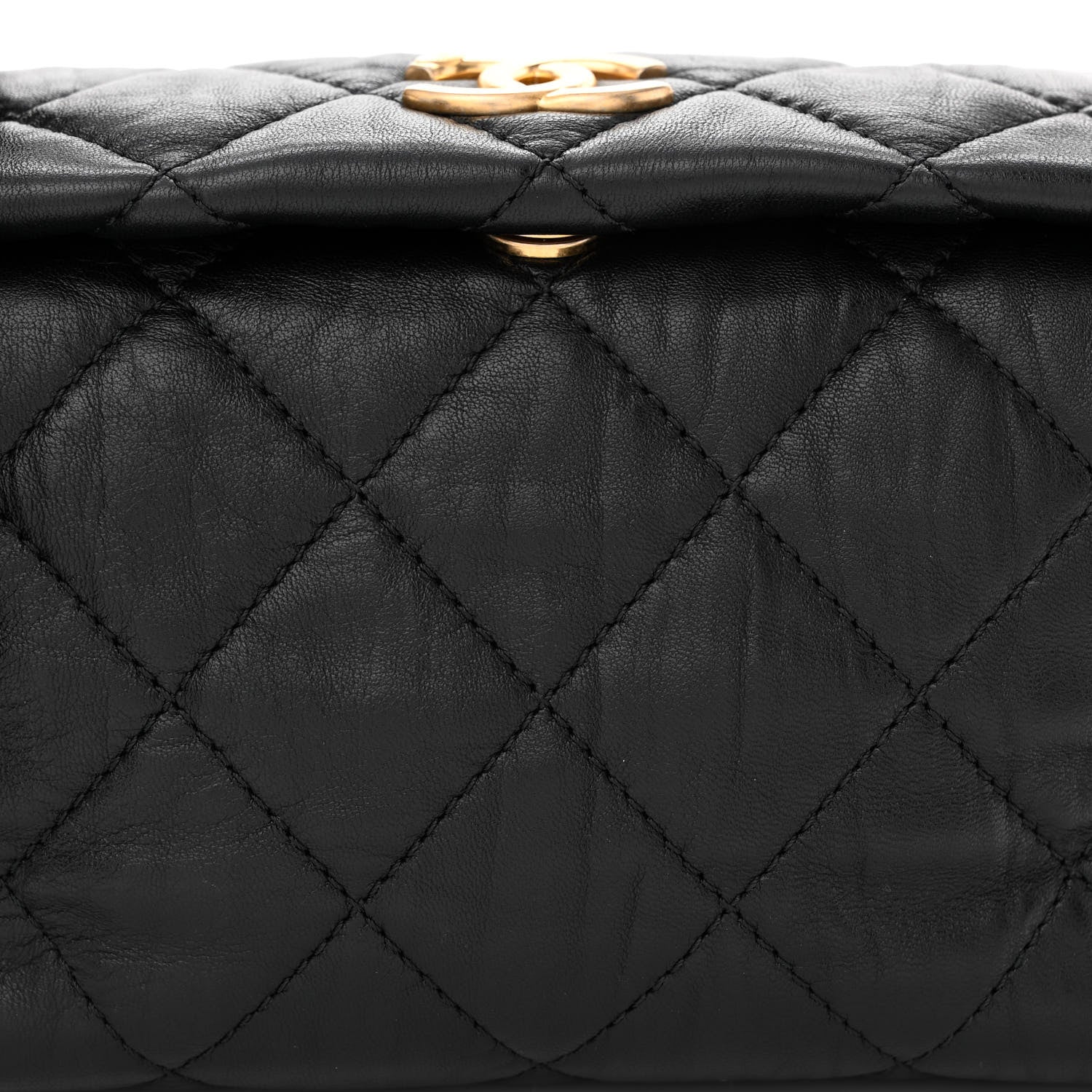 Chanel Crumpled Lambskin Quilted Small CC Links Shoulder Bag Black 8 of 11
