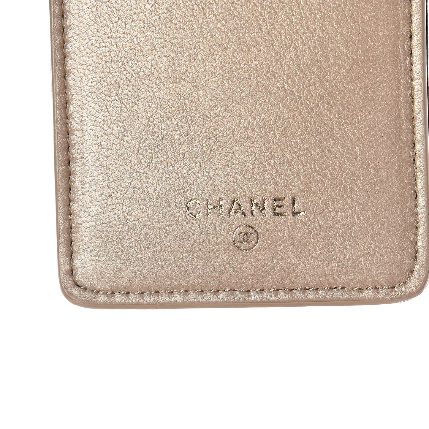 Lambskin Camellia Embossed Phone Case Black