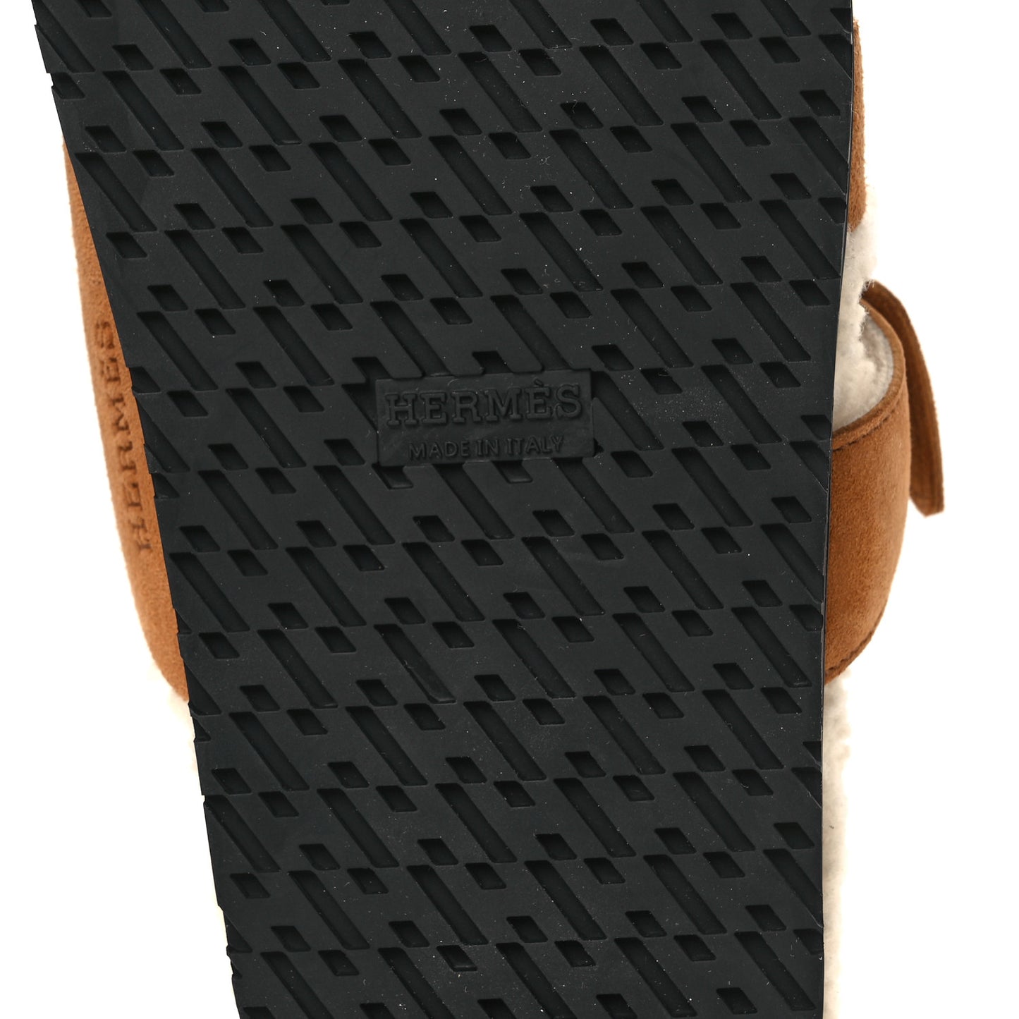Suede Goatskin Woolskin Womens Chypre Sandals 37 Brun Fume Ecru