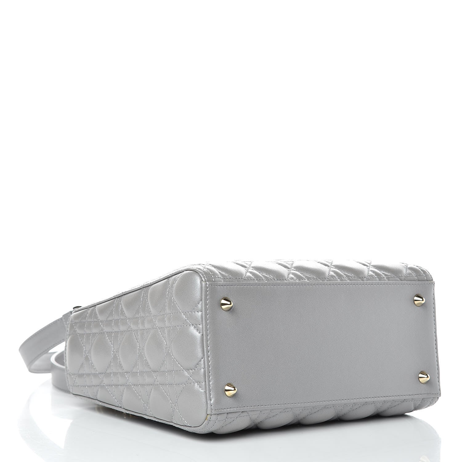 Christian Dior Lambskin Cannage Medium Lady Dior Grey 4 of 12