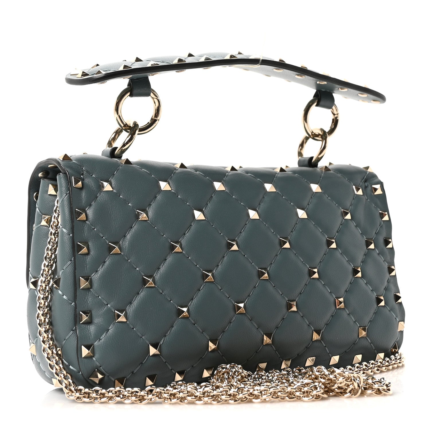 Valentino Garavani Nappa Small Rockstud Spike Shoulder Bag Sarcelle 3 of 9
