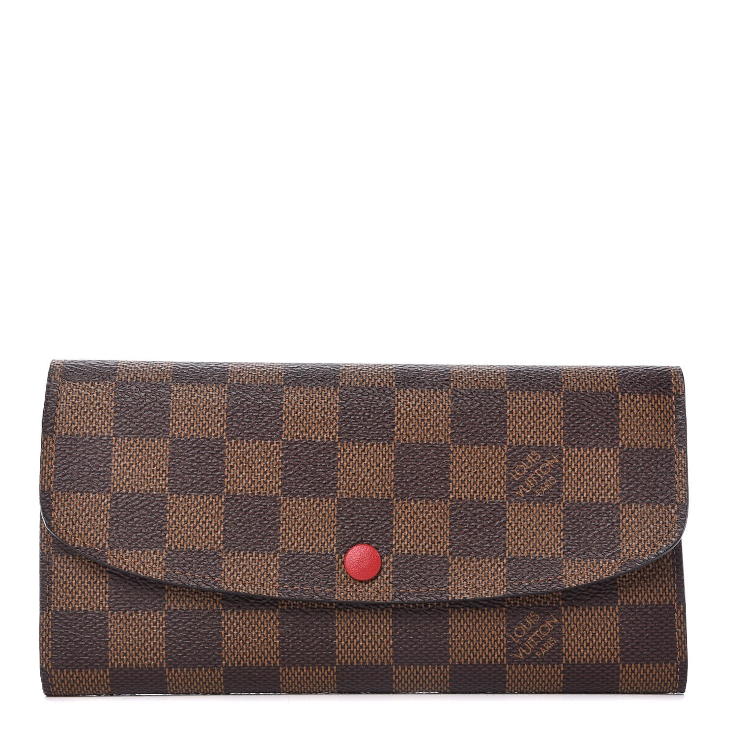 Louis Vuitton Damier Ebene Emilie Wallet Red 1 of 10