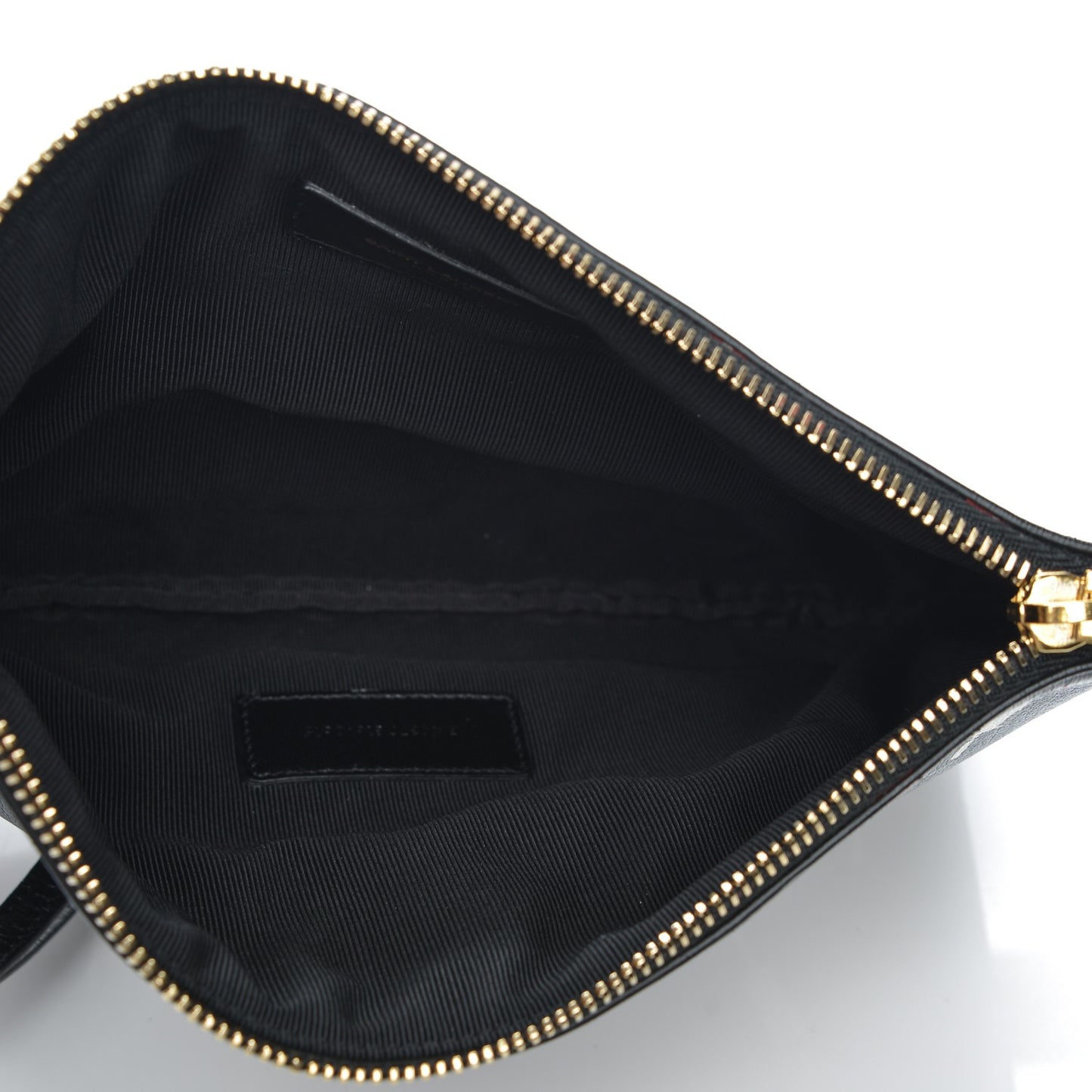 Calfskin Lipstick Print Monogram Pouch Black