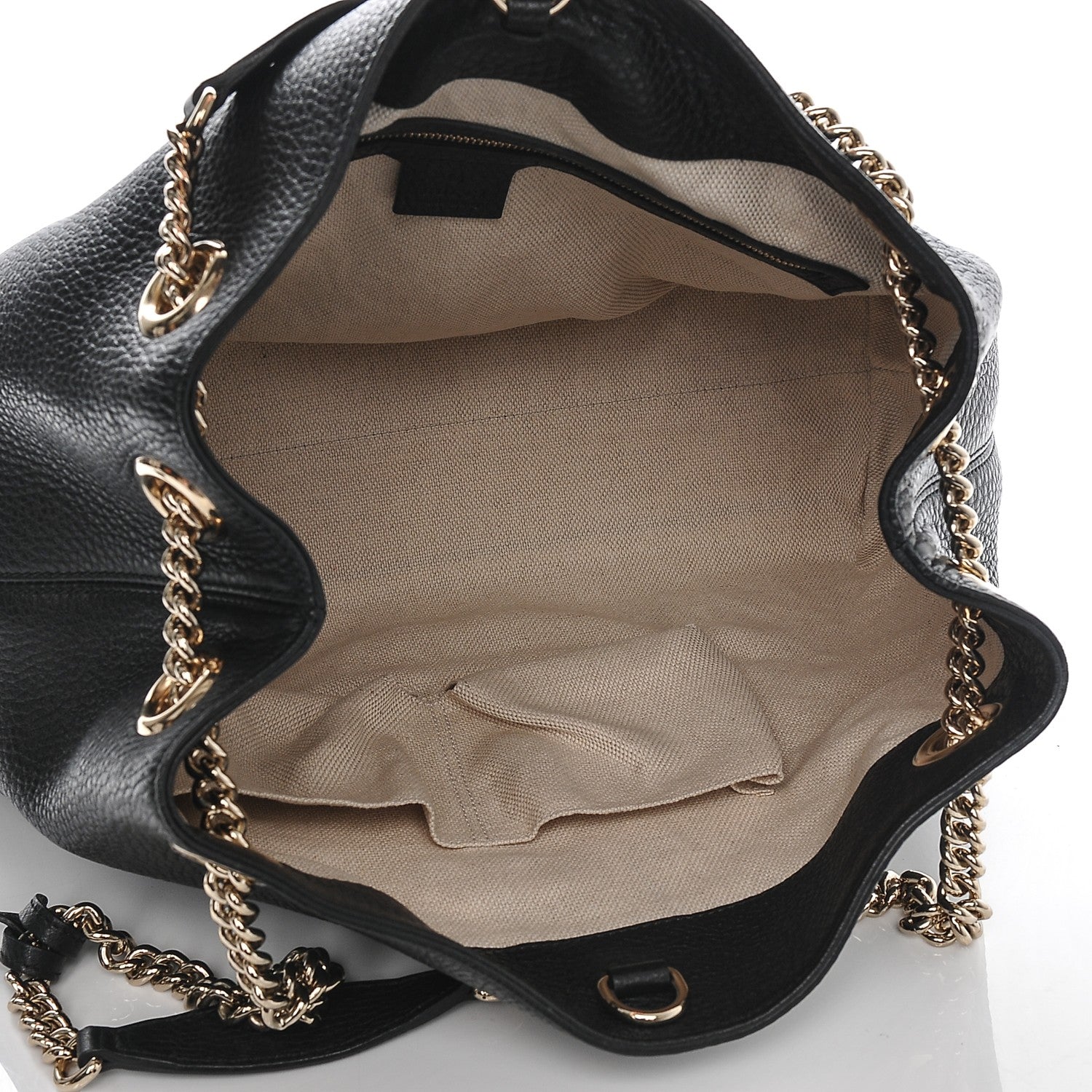 Gucci Pebbled Calfskin Medium Soho Chain Shoulder Bag Black 5 of 6
