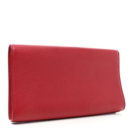 Saint Laurent Calfskin Monogram Large Belle De Jour Clutch Red 2 of 4