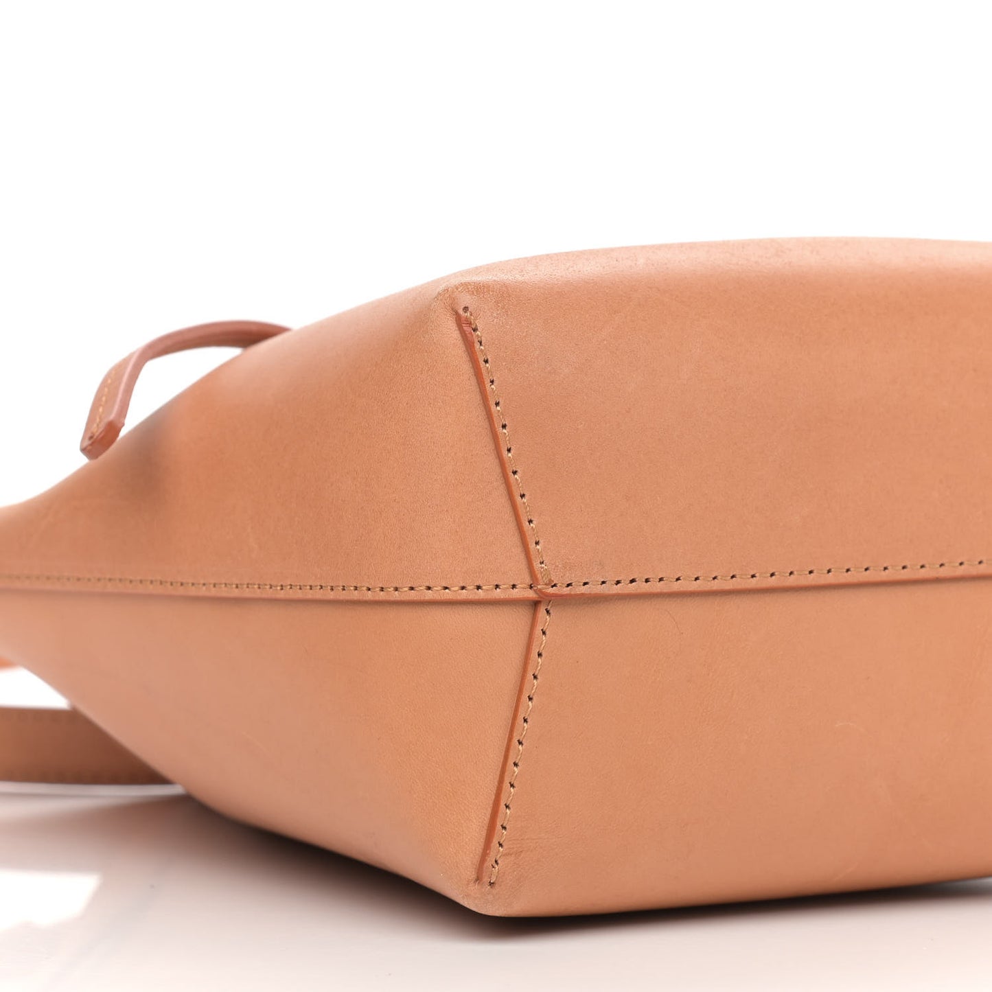 Vegetable Tanned Calfskin Mini Bucket Bag Camello Rosa
