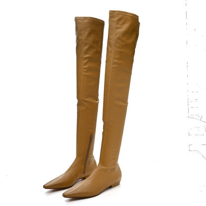 Bottega Veneta Cocktail Stretch Nappa Almond Boots 37.5 Fudge 3 of 13