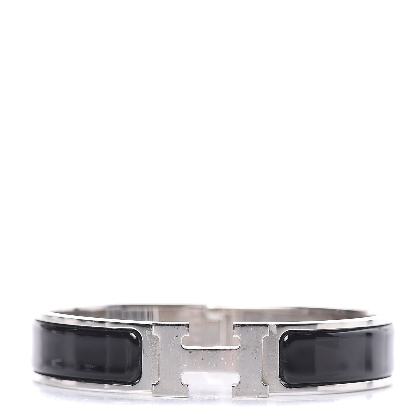 Enamel Narrow Clic Clac H Bracelet PM Black