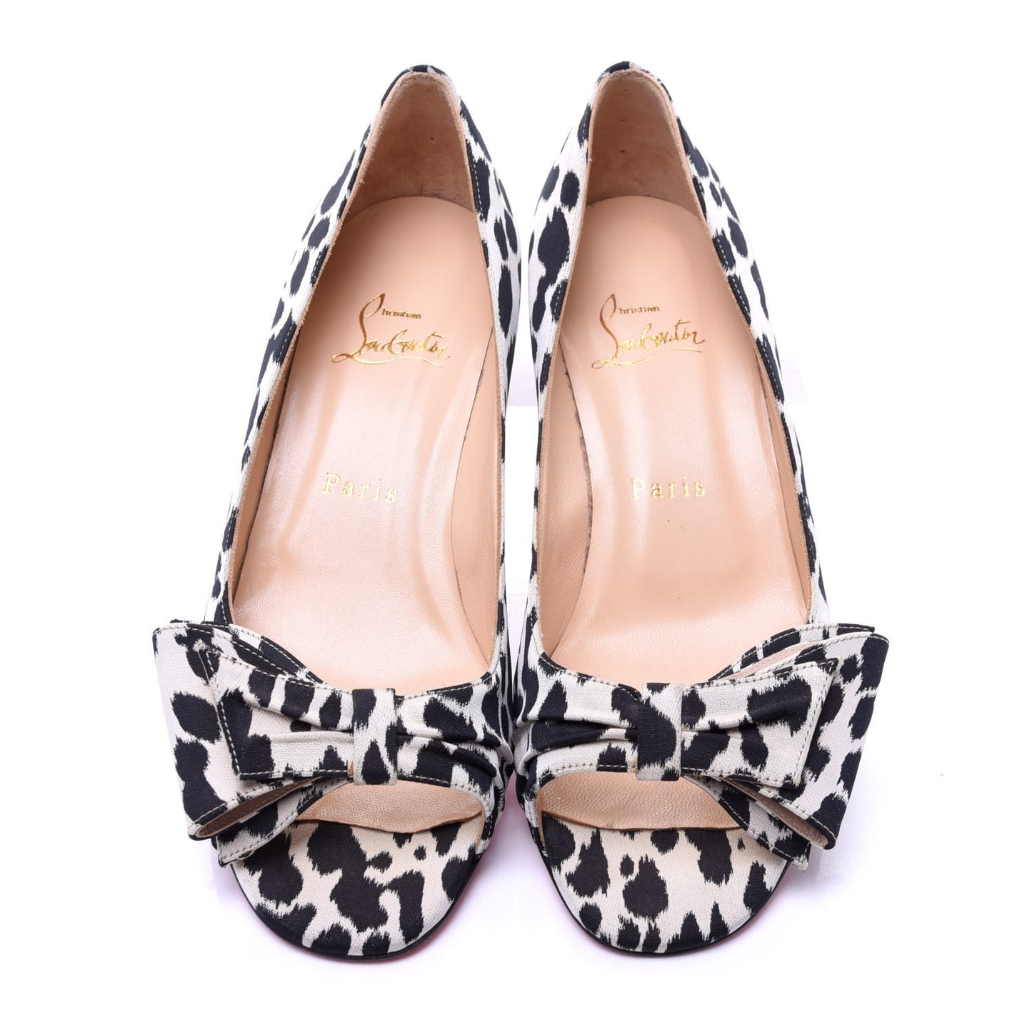 Tissu Leopardino Bow 45 Pumps 37.5 Black White
