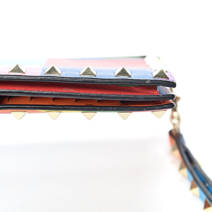 Valentino Garavani Vitello 1973 Rockstud Wristlet Wallet Multicolor 9 of 10