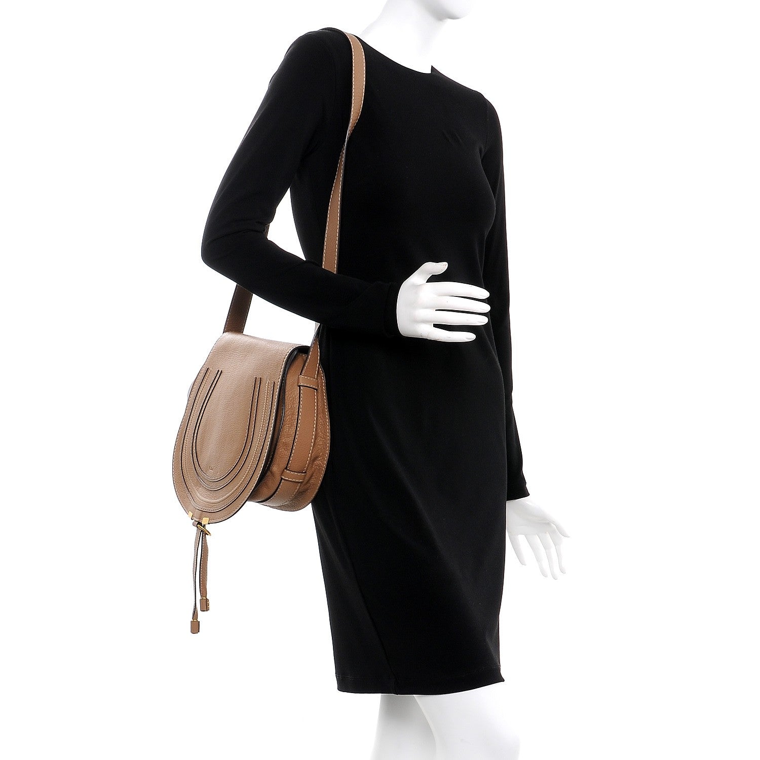 Chloe Calfskin Medium Marcie Round Crossbody Bag Nut 2 of 10