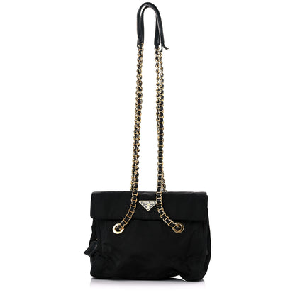 Prada Tessuto Nylon Chain Shoulder Bag Black 1 of 15