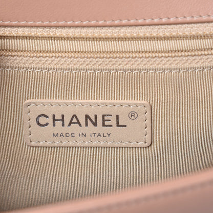 Chanel Calfskin Chevron Quilted New Medium Boy Flap Beige 6 of 14