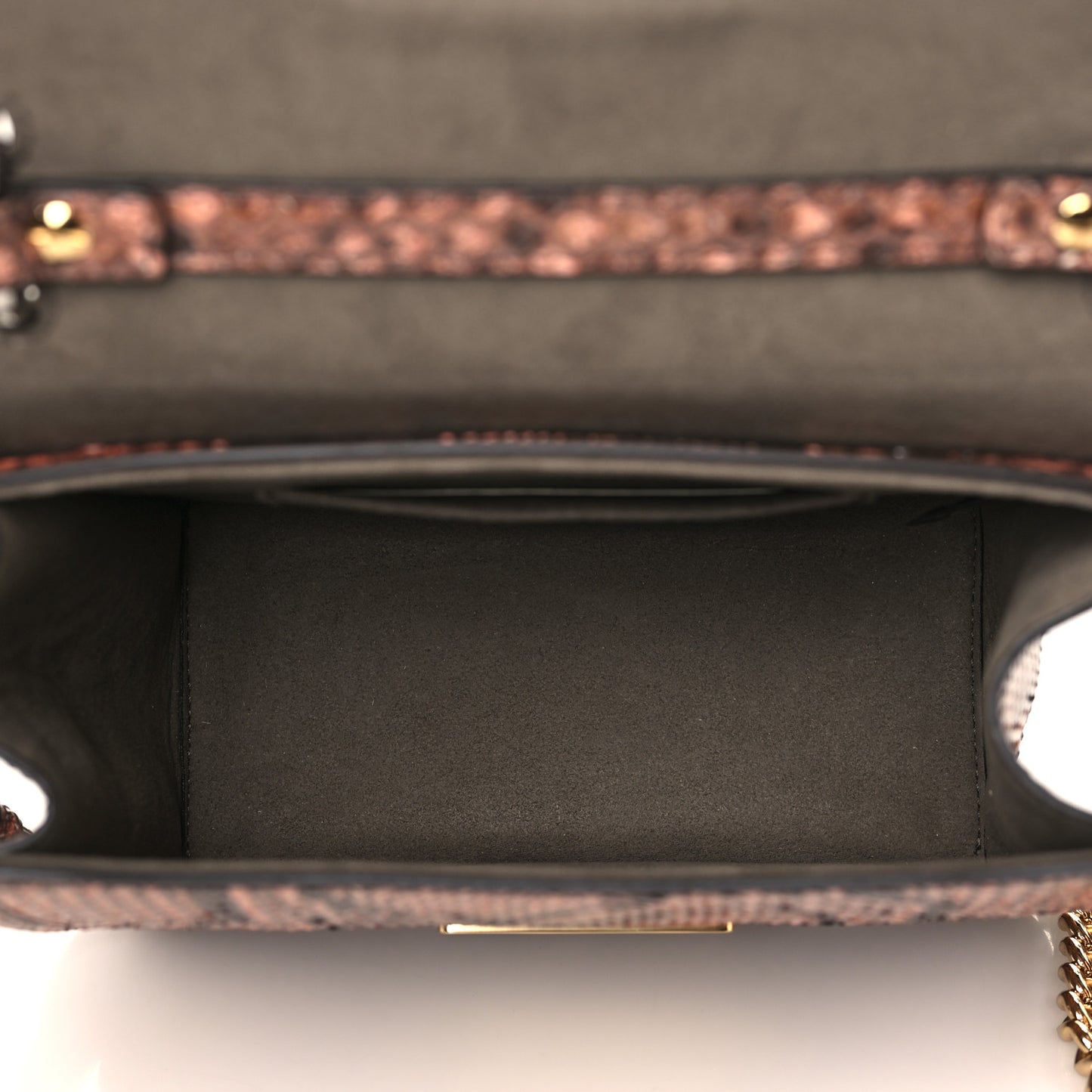 Snakeskin F is Fendi Small Kan I Shoulder Bag Macaron