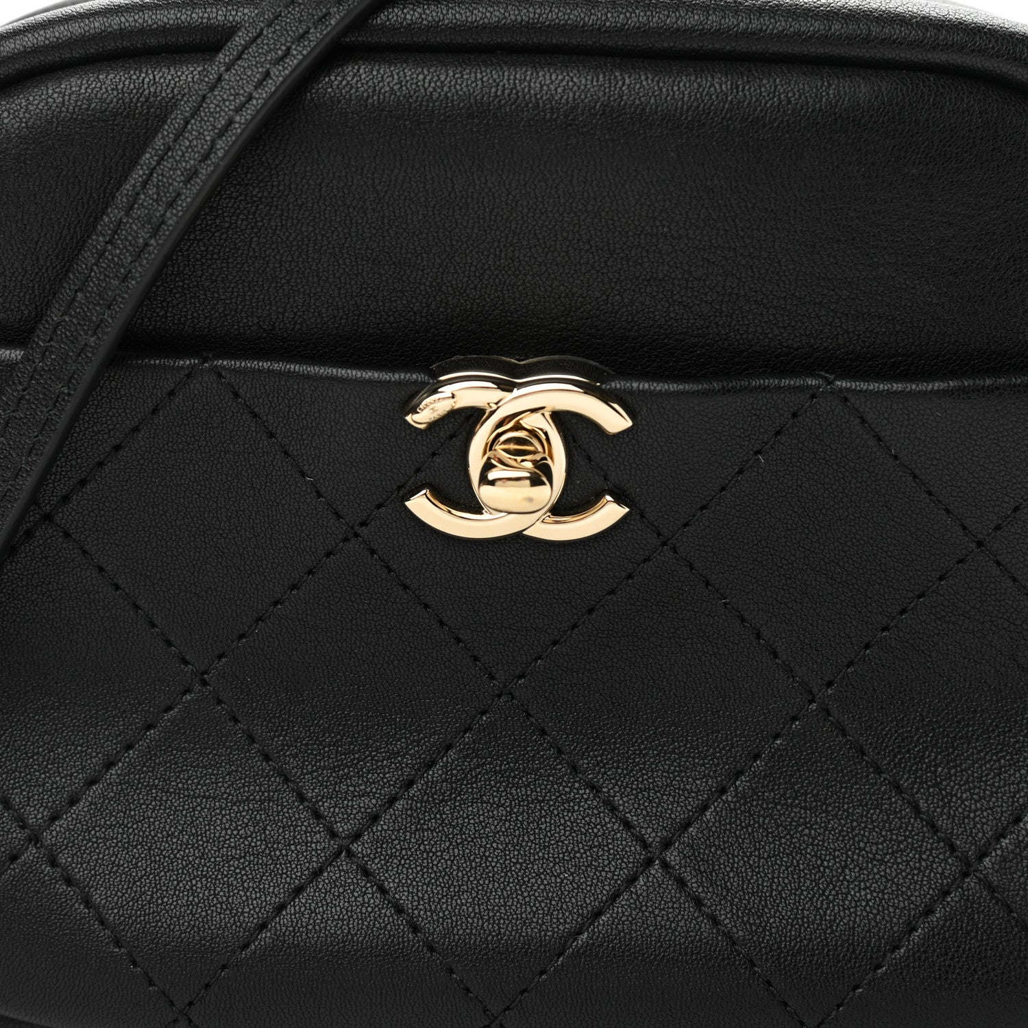 Chanel Goatskin Quilted Small Casual Trip Camera Case Black 6 of 11