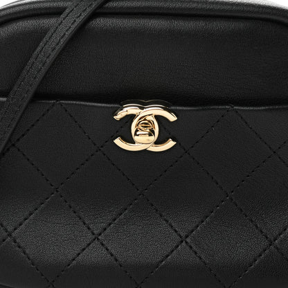 Chanel Goatskin Quilted Small Casual Trip Camera Case Black 6 of 11