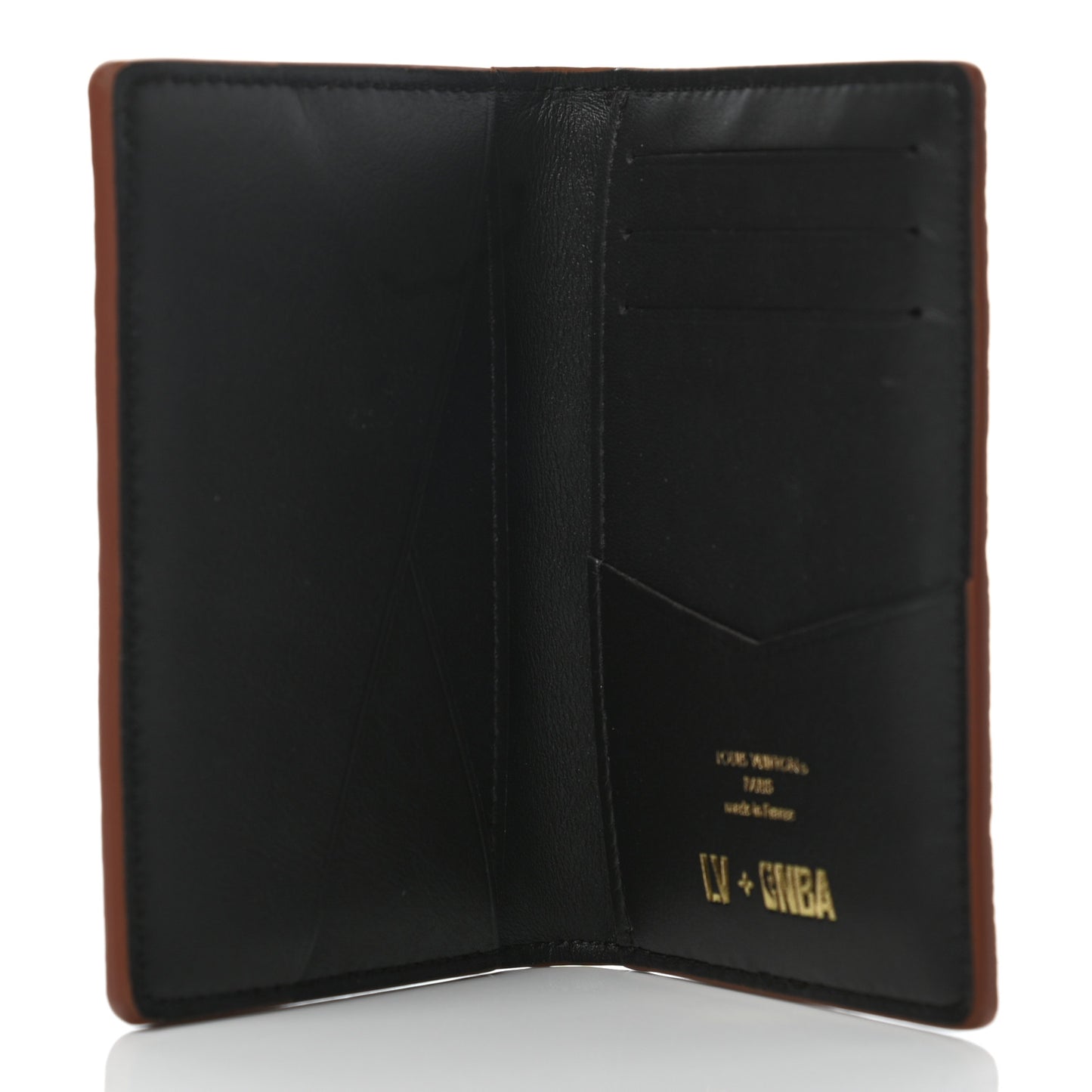 X NBA Grained Calfskin Monogram Pocket Organizer Brick Orange