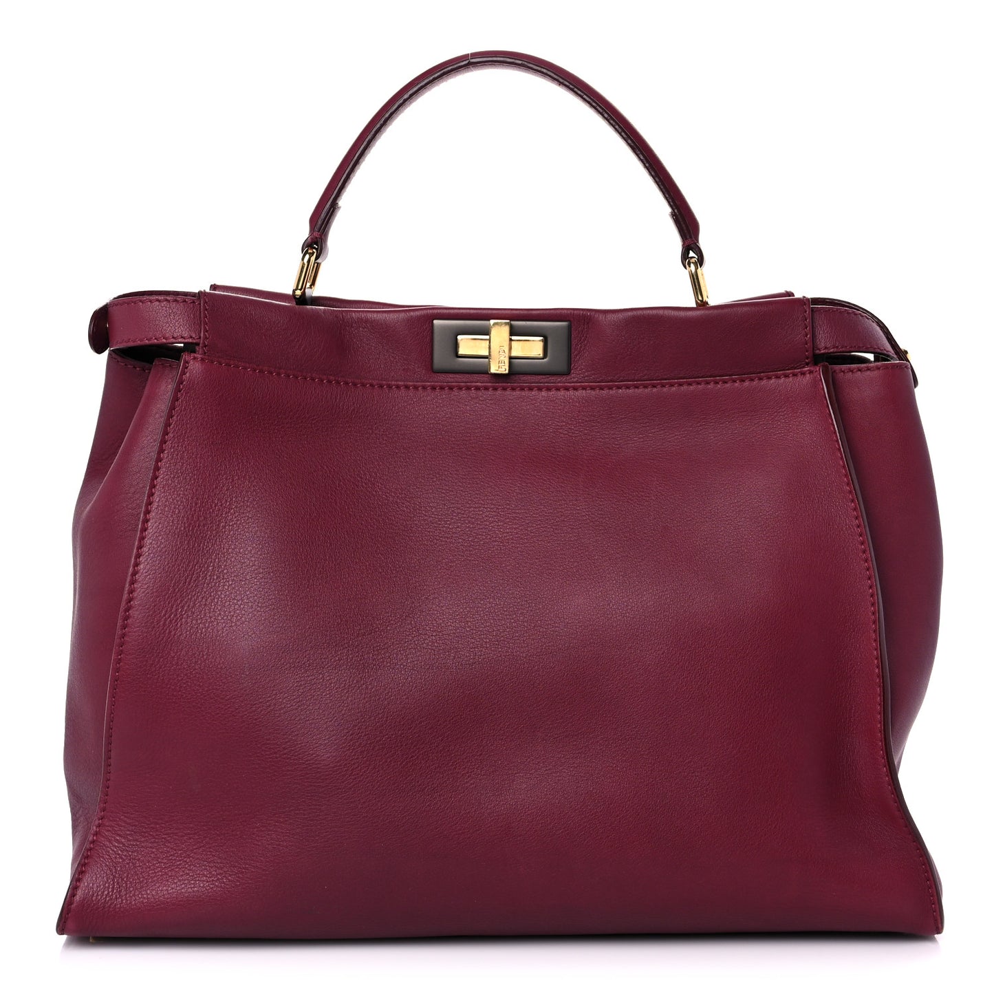 Vitello Dolce Marmol Large Peekaboo Iconic Satchel Bordeaux Graphite