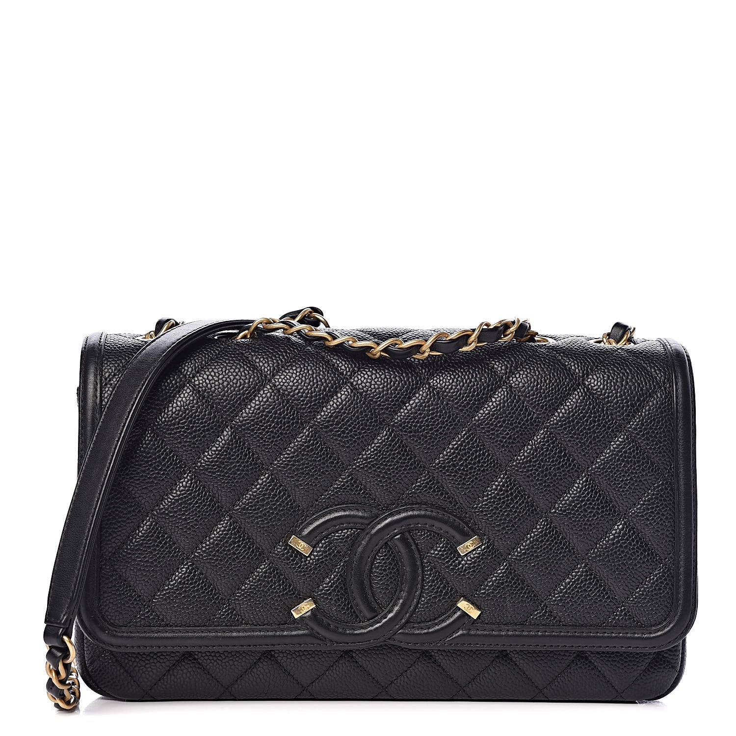 Chanel Caviar Quilted Medium CC Filigree Flap Black 1 of 15