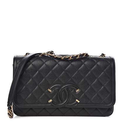 Chanel Caviar Quilted Medium CC Filigree Flap Black 1 of 15
