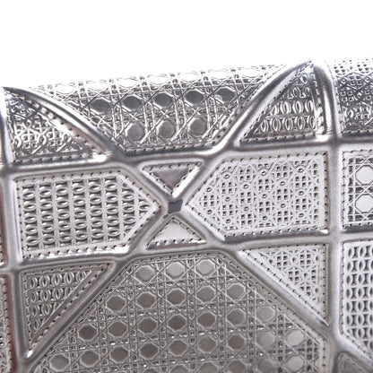 Christian Dior Metallic Patent Micro-Cannage Baby Diorama Flap Bag Silver 9 of 10