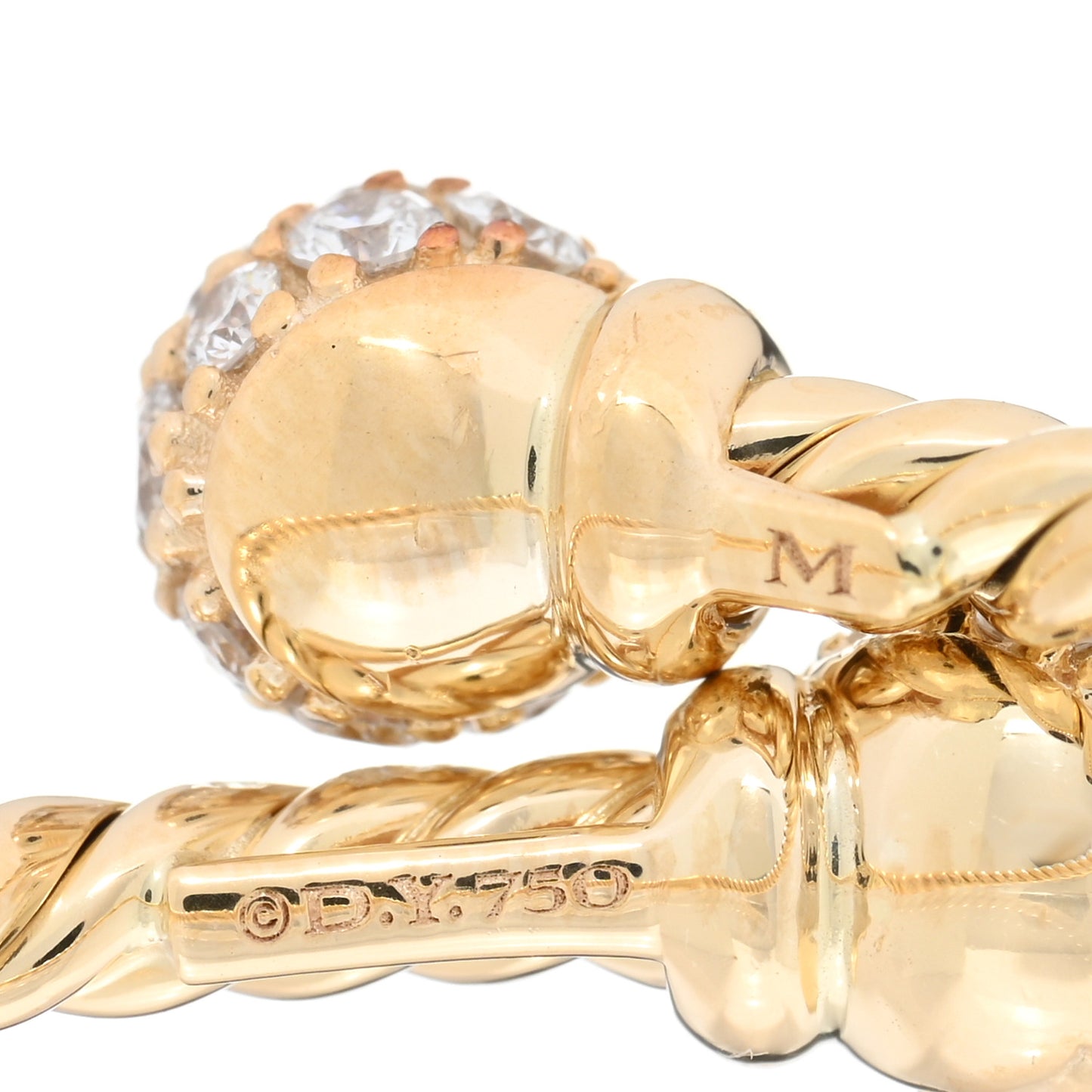 18K Yellow Gold Diamond Solari Bypass Ring 50 5.5