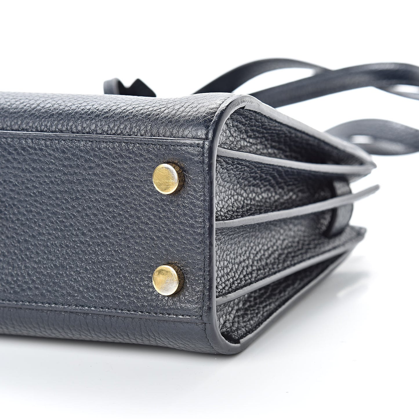 Grained Calfskin Nano Sac De Jour Marine