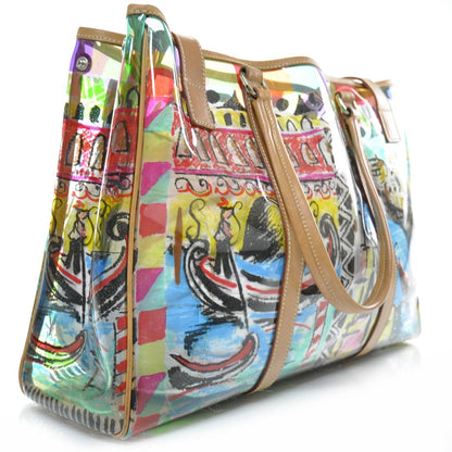 Prada Vinyl Calfskin Transparent Venice Printed Tote 2 of 10