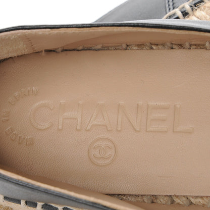 Chanel Lambskin CC Espadrilles 38 Black 5 of 6