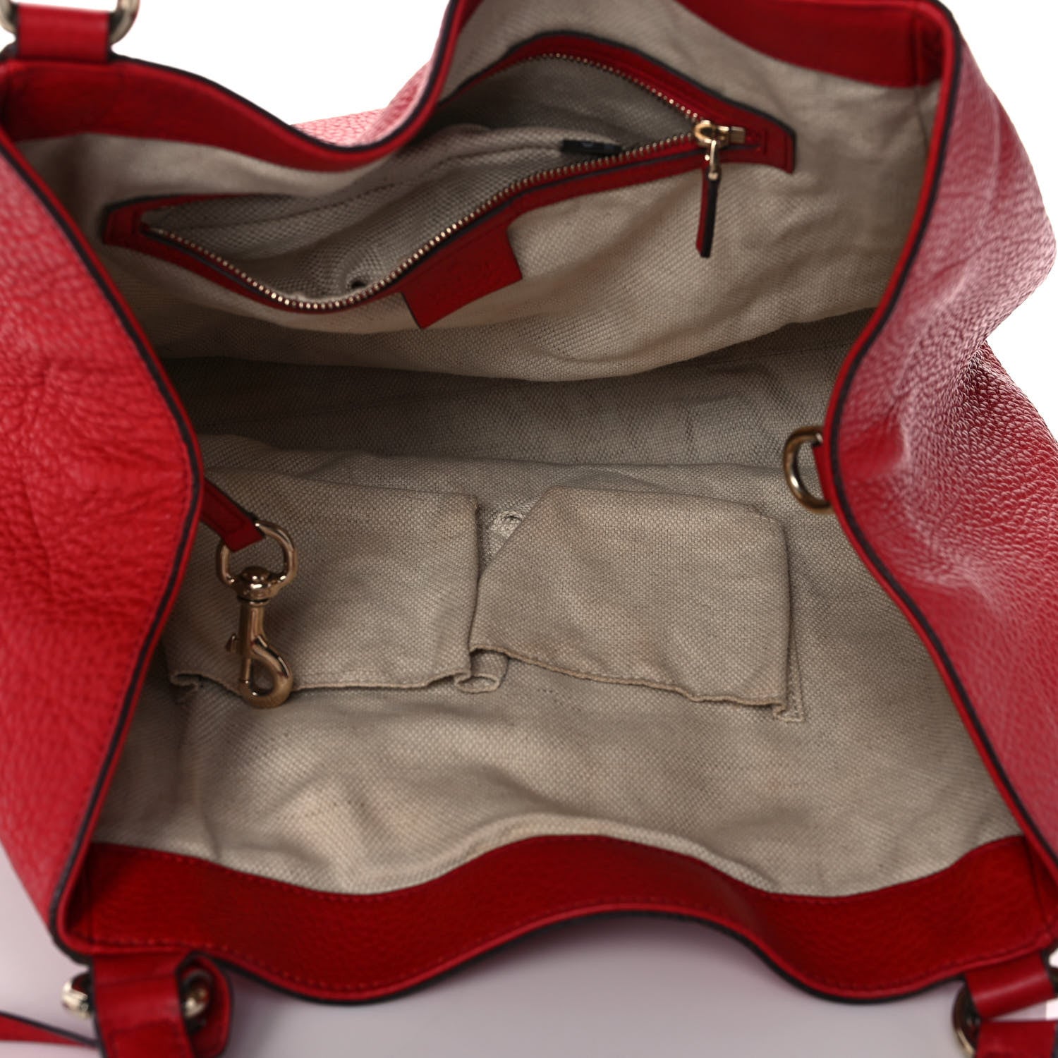 Gucci Pebbled Calfskin Medium Soho Shoulder Bag Red 5 of 11