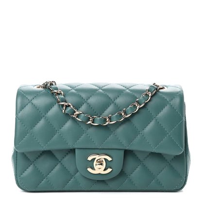 Chanel Lambskin Quilted Mini Rectangular Flap Green 1 of 8