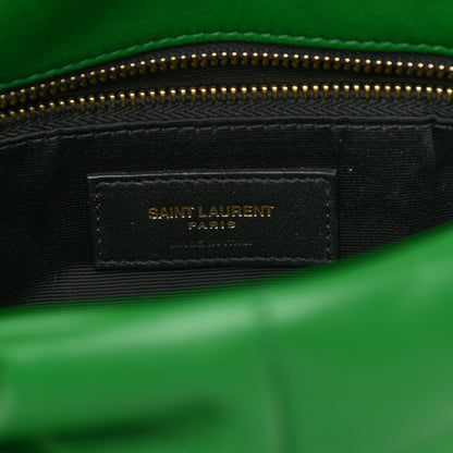 Saint Laurent Lambskin Quilted Small Loulou Puffer Monogram Chain Satchel New Vert 6 of 10