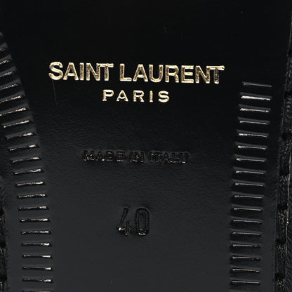 Saint Laurent Glazed Calfskin Le Loafer 15 Penny Slippers 40 Black 8 of 10