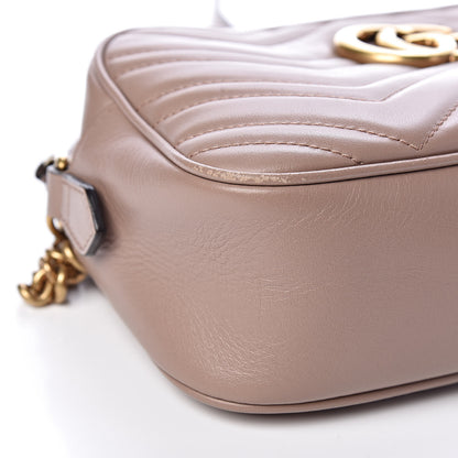 Gucci Calfskin Matelasse Small GG Marmont Chain Shoulder Bag Taupe 10 of 12