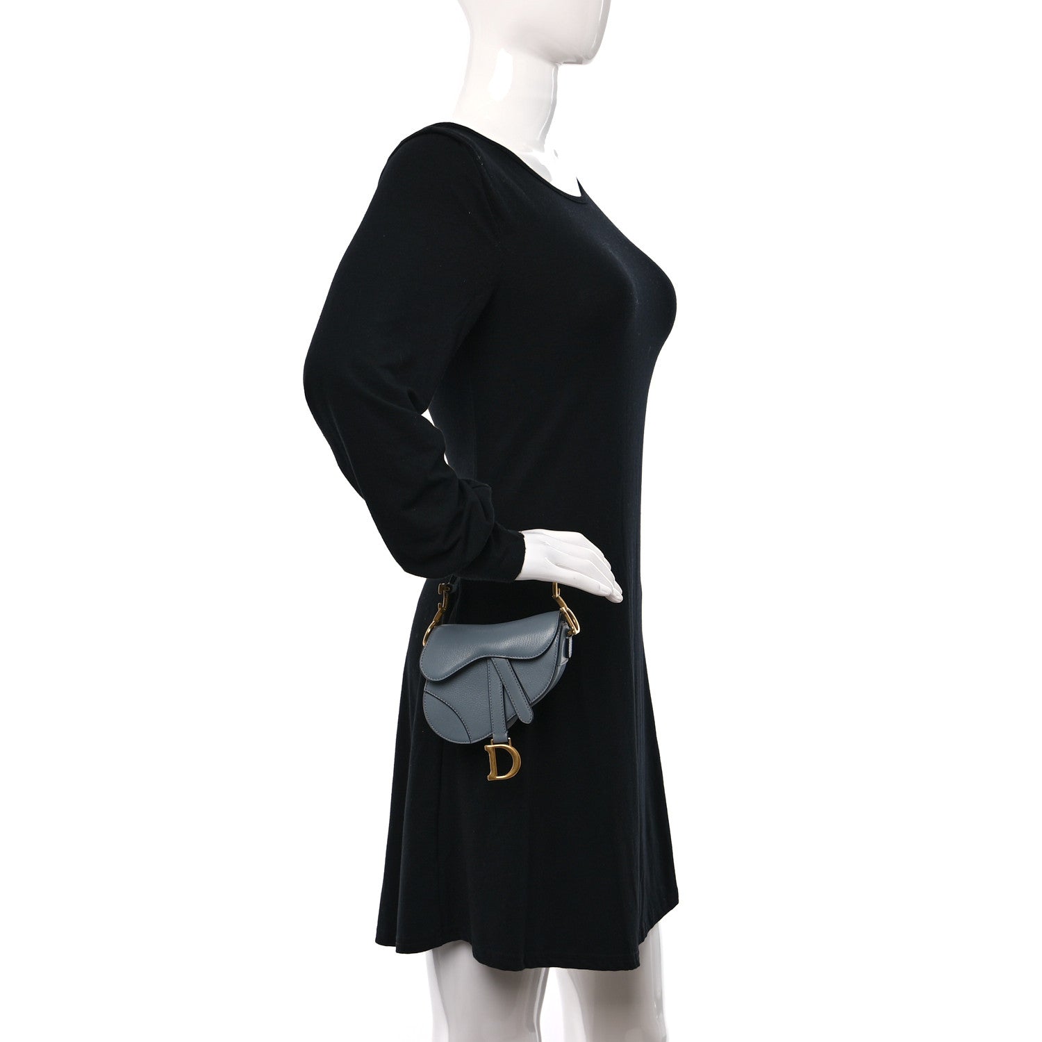 Christian Dior Goatskin Micro Saddle Bag Cloud Blue 2 of 10