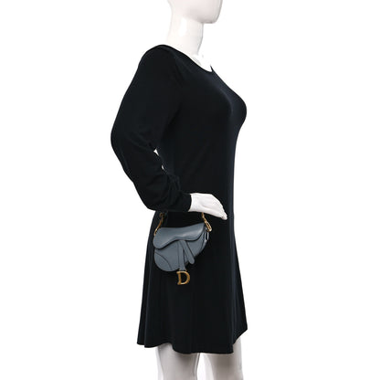 Christian Dior Goatskin Micro Saddle Bag Cloud Blue 2 of 10