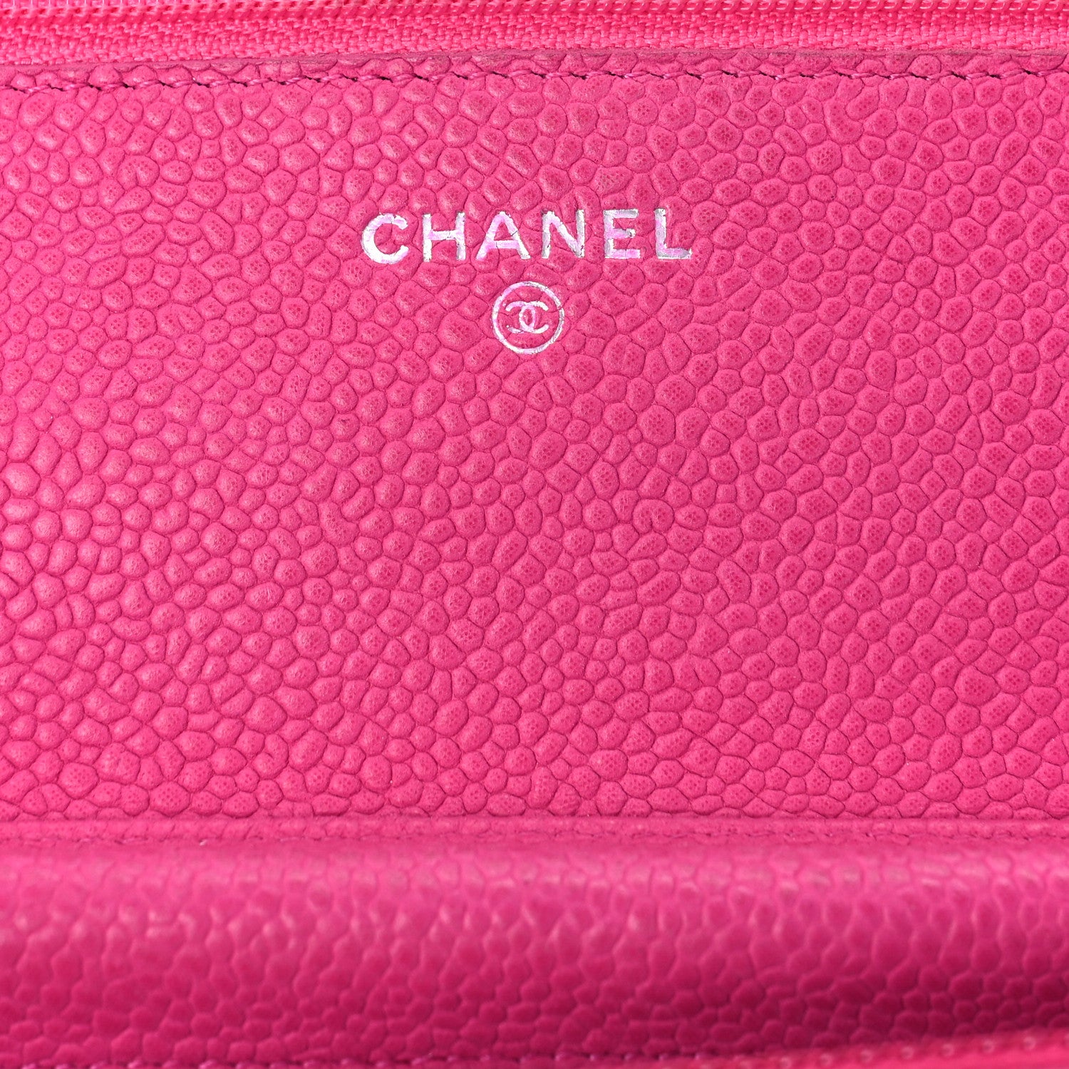 Chanel Caviar Quilted Wallet on Chain WOC Fuchsia 9 of 11