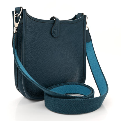 Hermes Taurillon Clemence Amazone Evelyne TPM Colvert Turquoise 3 of 10