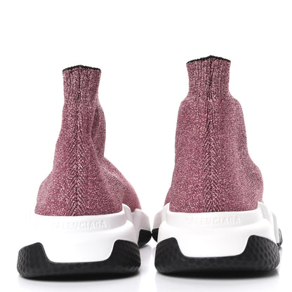 Balenciaga Laminated Knit Bi-Color Sole Womens Speed Sneakers 36 Pink White Black 7 of 11