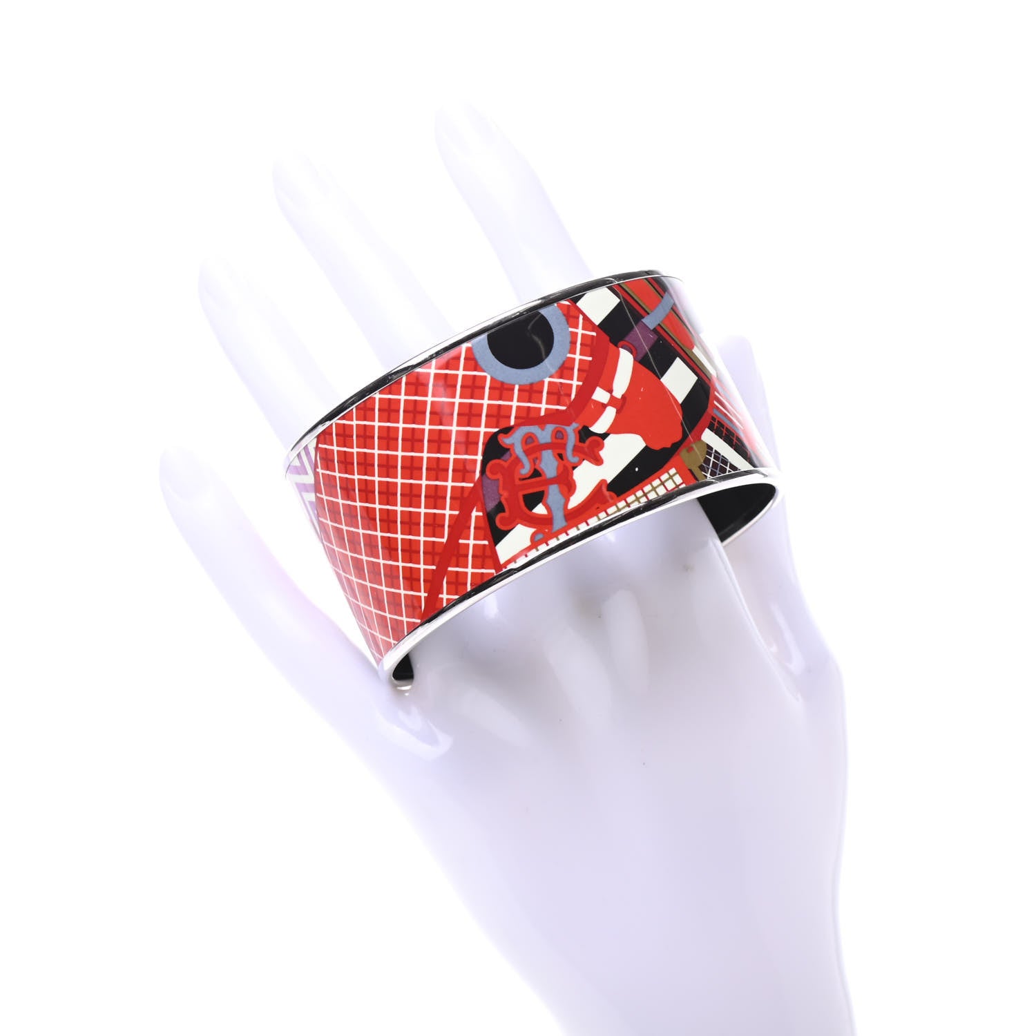 Hermes Enamel Printed Extra Wide Pour Sartir Bracelet 65 2 of 5