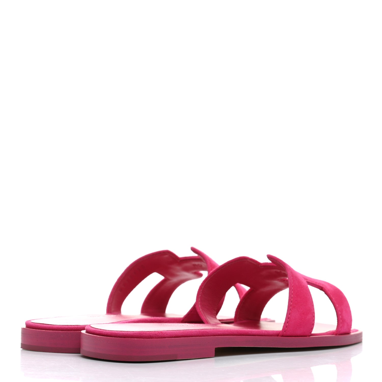 Hermes Suede Goatskin Oran Sandals 35.5 Rose Fuchsia 4 of 9