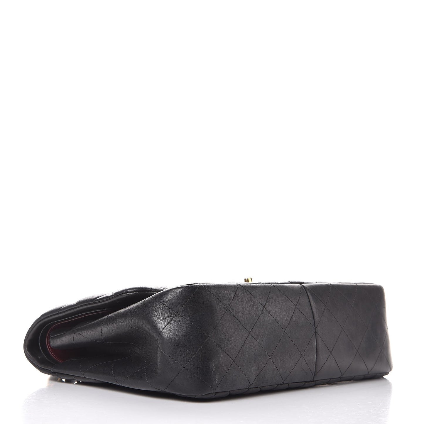 Lambskin Quilted Jumbo Double Flap Black