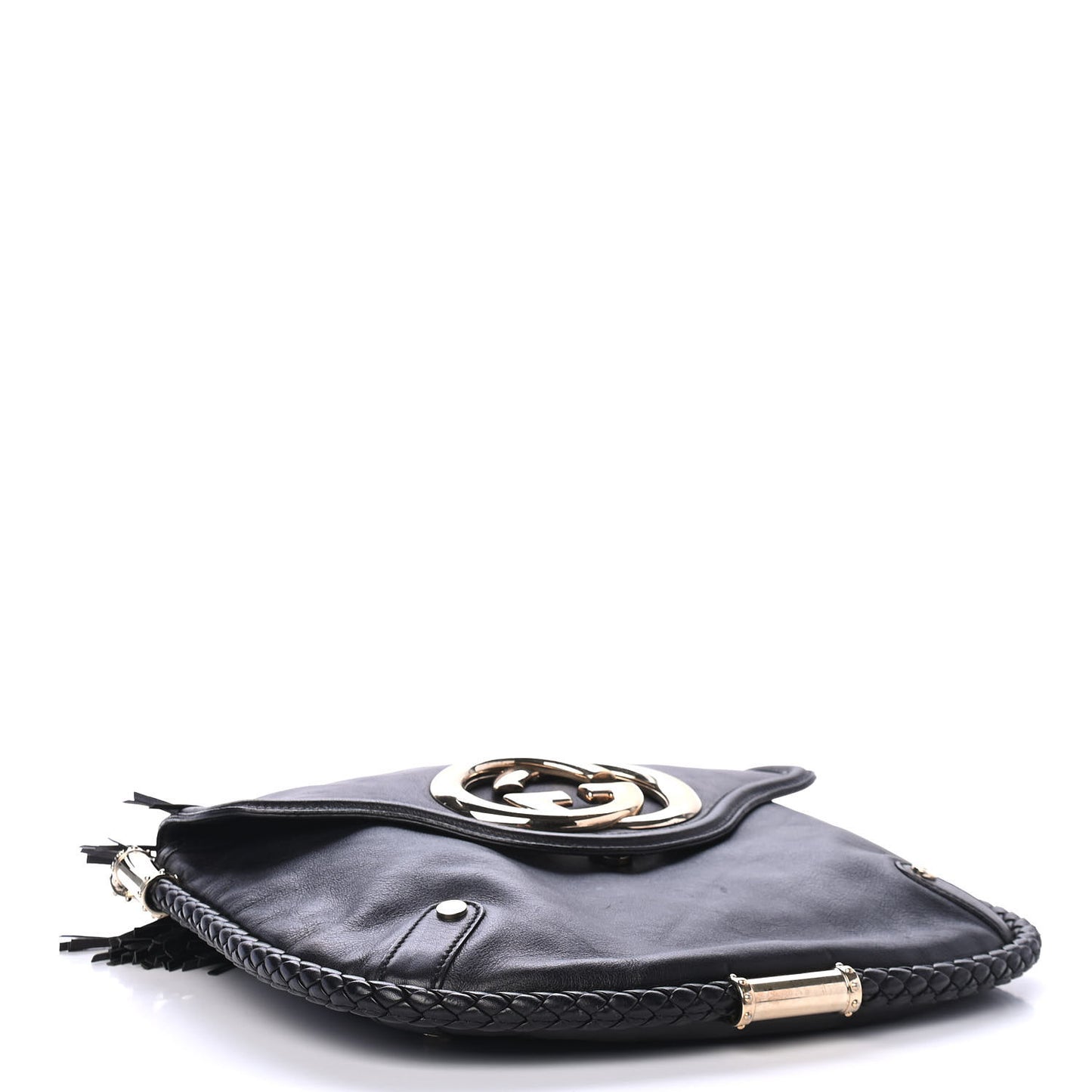 Calfskin Small Britt Tassel Shoulder Bag Black