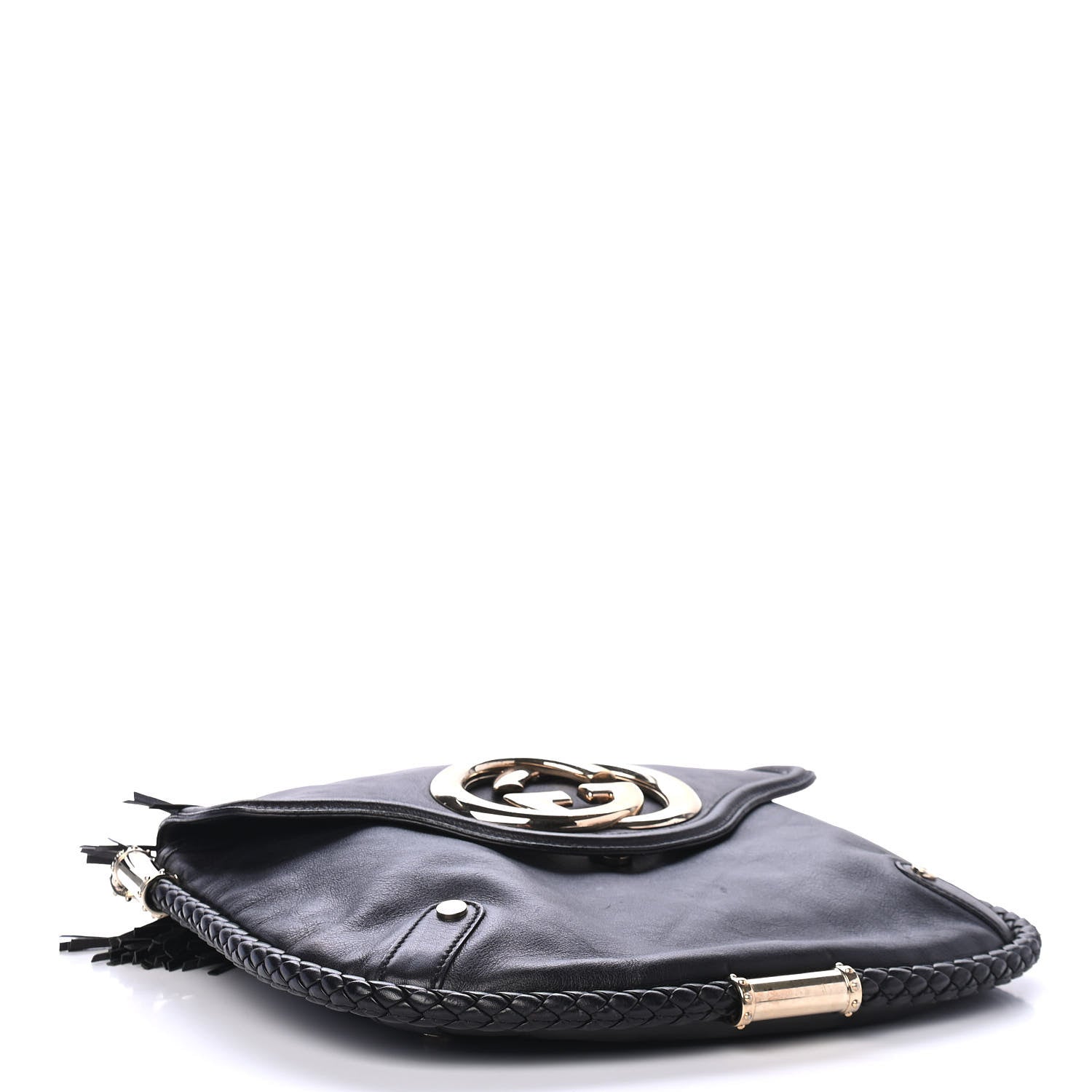 Gucci Calfskin Small Britt Tassel Shoulder Bag Black 3 of 5